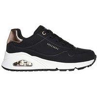Skechers Girls Uno Gen1 Shimmer Away Memory Foam Trainer - Black