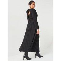 V By Very Curve 2 In 1 Pleated Midi Dress - Black