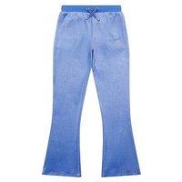 Juicy Couture Girls Diamante Velour Bootcut Jogger - Blue