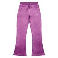 Juicy Couture Girls Diamante Velour Bootcut Jogger - Purple