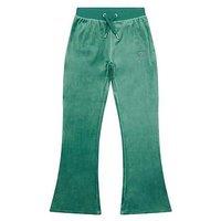 Juicy Couture Girls Diamante Velour Bootcut Jogger - Green