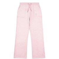 Juicy Couture Girls Mini Diamante Velour Wide Leg Jogger - Light Pink