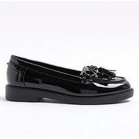 River Island Tassel Patent Loafer - Black