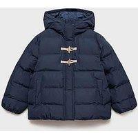 Mango Girls Toggle Detail Padded Coat - Navy