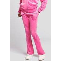 Juicy Couture Girls Diamante Velour Bootcut Jogger - Pink