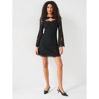 V By Very Cut Out Lace Skater - Black