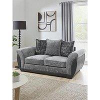 Very Home Lana Fabric/Faux Leather 2 Seater Scatterback Sofa - Grey - Fsc Certified