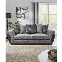 Very Home Lana Fabric/Faux Leather 3 Seater Scatterback Sofa - Grey - Fsc Certified