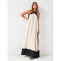 V By Very Sleeveless Colour Block Volume Maxi Dress - Multi