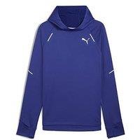 Puma Mens Running Grid Fleece Hoodie - Blue