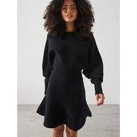 V By Very Batwing Compact Knit Skater - Black