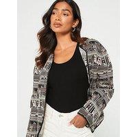 V By Very Printed Quilted Trophy Jacket - Multi