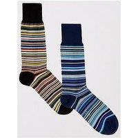 Ps Paul Smith 2 Pack Signature Stripe Crew Socks - Multi