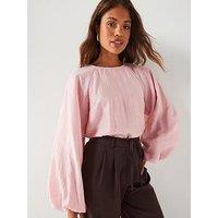 V By Very Puff Sleeve Shell Blouse - Pink