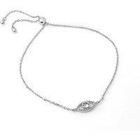 Say It With Cable Chain Evil Eye Bracelet - Silver