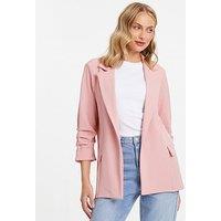 Quiz Pink Ruched Sleeve Blazer