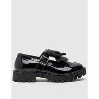Schuh Junior Lollipop Patent Bow Tbar - Black