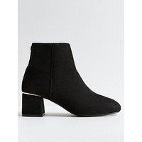 New Look Wide Fit Black Suedette Ankle Boots