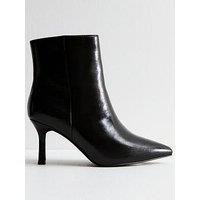 New Look Wide Fit Point Toe Ankle Boots - Black