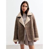 New Look Faux Shearling Jacket - Beige
