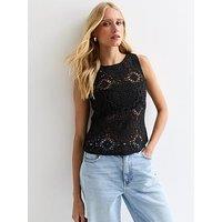 New Look Black Crochet Vest Top