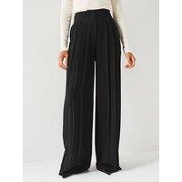 V By Very Pleated Drape Wide Leg Trouser - Black