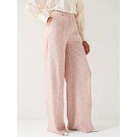 V By Very Textured Straight Leg Trouser Suit - Pink