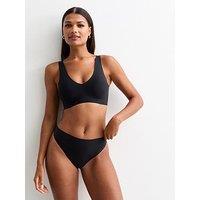 New Look Smooth High Waisted High Leg Thong - Black