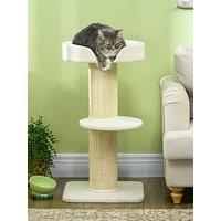 Pawhut 91Cm Cat Tree With Sisal Scratching Post -White
