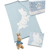 Peter Rabbit Soft Toy And Knitted Blanket