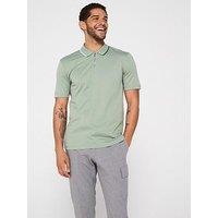 Boss C-Paras 30 Regular Fit 1/4 Zip Polo Shirt - Light Grey