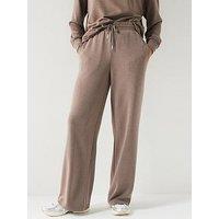 V By Very Matching Modal Wide Leg Jogger - Brown
