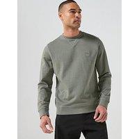 Boss Tonal Logo Crew Sweatshirt - Grey