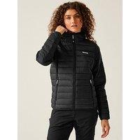 Regatta Womens Hooded Marizion Baffled/Quilted Jacket-Black