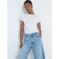 River Island Floral Tassel T-Shirt - White