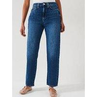 V By Very Midi Rise Relaxed Jeans - Dark Wash