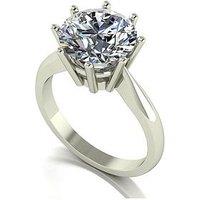 Moissanite Statement Collection 9Ct White Gold 4Ct Eq Round Brilliant Solitaire Ring