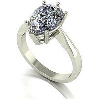 Moissanite Statement Collection 9Ct White Gold 3.5Ct Eq Pear Shaped Solitaire Ring