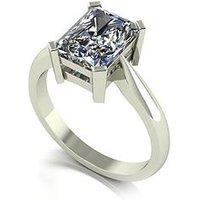 Moissanite Statement Collection 9Ct White Gold 2.7Ct Eq Radiant Cut Solitaire Ring