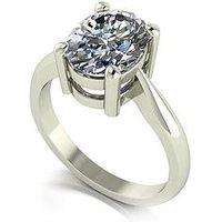 Moissanite Statement Collection 9Ct White Gold 3Ct Eq Oval Solitaire Ring