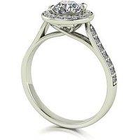 Moissanite Lady Lynsey L 'Amour Moissanite 9Ct White Gold 1.10Ct Total Halo Solitaire Ring