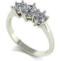 Moissanite Platinum 1Ct Total 3 Stone Trilogy Ring