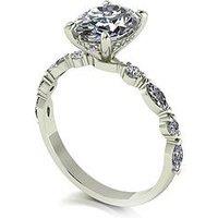 Moissanite Lady Lynsey Moissanite 9Ct White Gold 2.50Ct Total Oval Moissanite Ring