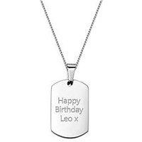 The Love Collection Personalised Tag Pendant With Curb Chain