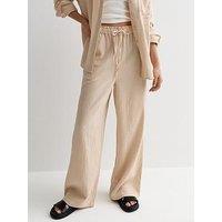 New Look Stone Cotton Wide Leg Trousers