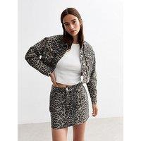 New Look Leopard Print Denim Jacket