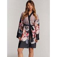 B By Ted Baker B By Baker Posy Satin Robe - Charcoal Grey