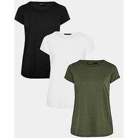 Yours Curve Core Basic 3 Pack T-Shirts - Multi