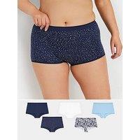 Yours Curve 5 Pack Marble Spot Print Shorts