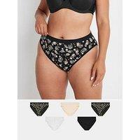 Yours Curve 5Pk Paisley Hi Leg Brief